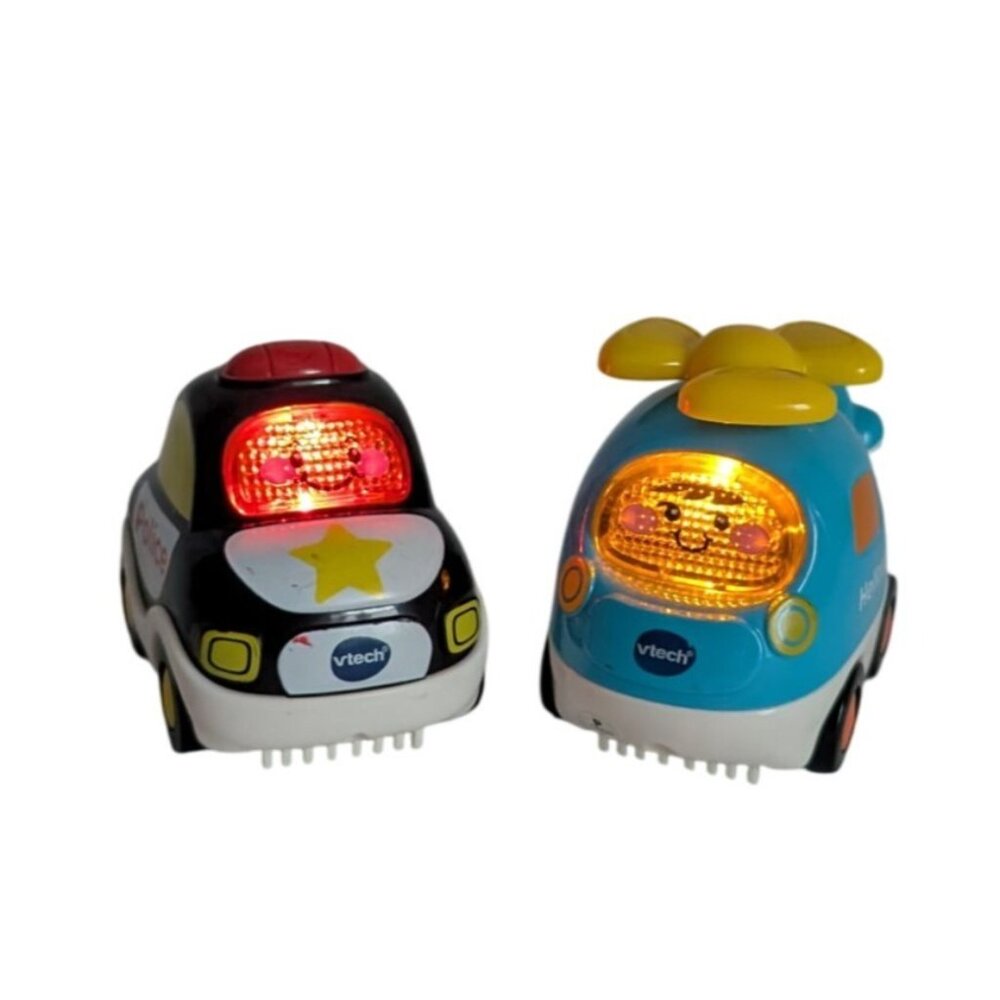 Vtech Go Go Smart‎ Wheels Helicopter Police Car Vehicle Lot of 2 Tested